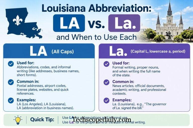 Louisiana Abbreviation: LA vs. La. and When to Use Each